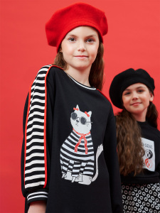 Kedi Desenli Elbise - 5