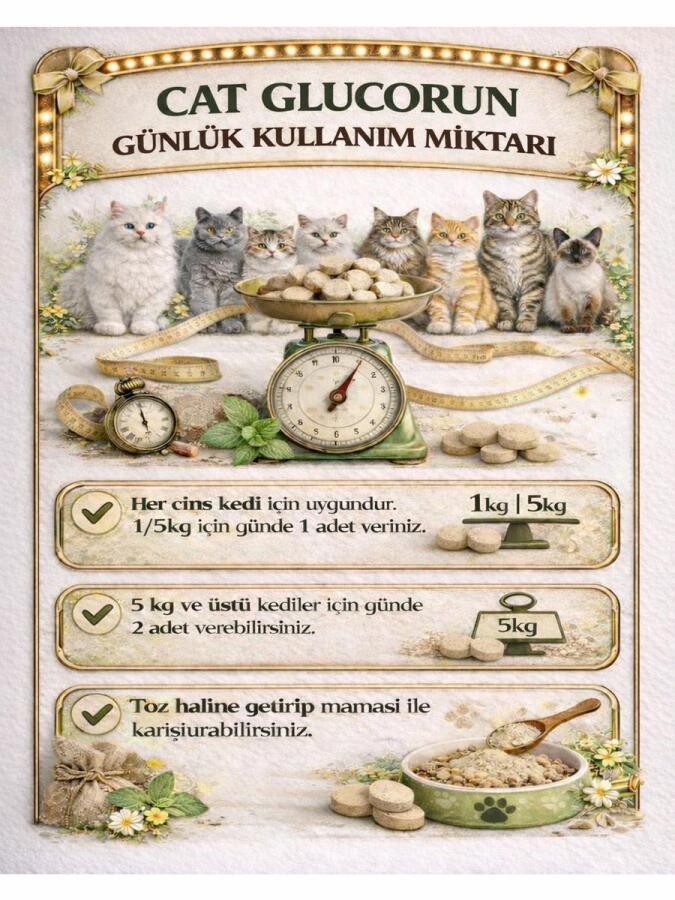 Kedi Glucorun – Kediler İçin Eklem, Kalça & Kemik Glukozamin Takviyesi 90 Tablet - 4