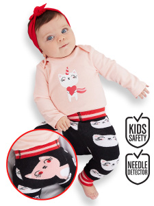 Kedi Kız Bebek Body Tayt-Pantolon Takım - Denokids