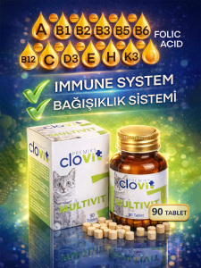 Kedi Multivitamin & Aminoasit Takviyesi – Yavru, Yetişkin, Hamile ve Yaşlı Kediler İçin 90 Tablet - Clovit