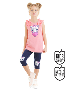 Kedicik Kız Çocuk T-shirt Tayt Takım - Denokids