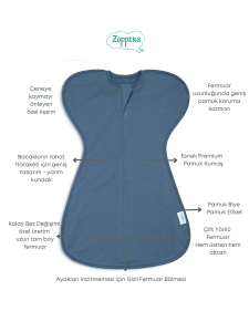 Kelebek Kundak Uyku Tulumu - 1 TOG - Indigo - 2