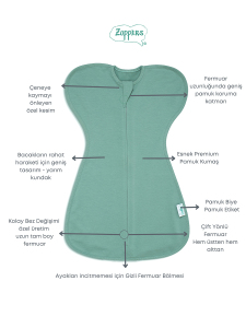 Kelebek Kundak Uyku Tulumu - 1 TOG - Mint - 2