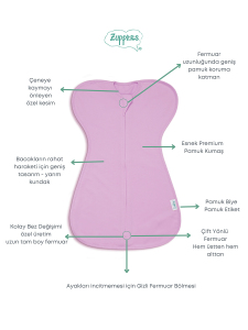 Kelebek Kundak Uyku Tulumu - 1 TOG - Roza - 2