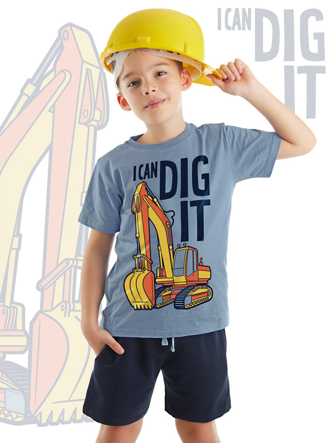 Kepçe İşte Lacivert Erkek Çocuk Yazlık T-shirt Şort Takım - 1