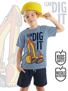 Kepçe İşte Lacivert Erkek Çocuk Yazlık T-shirt Şort Takım - MSHB&G