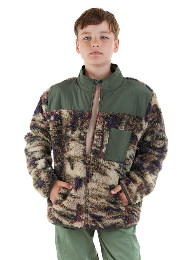 Khaki Boy Plush Coat - 1