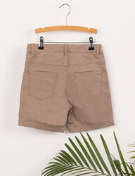 Khaki Flat-Front Boy Shorts - Thumbnail