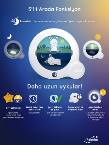 Kid'Sleep Essential Çocuk Uyku Saati – Figürlü Gece Lambası, Uyanma Göstergesi, Çalar Saat ve Ninni Özellikli 5'i 1 Arada Eğitici Zaman Saati | 0+ Yaş Bebek ve Çocuklar için - 3