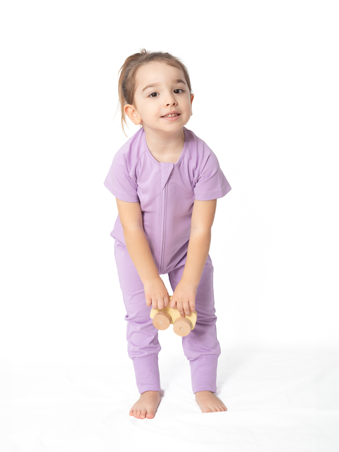 Kısa Kollu Yazlık Çocuk Uyku Tulumu 0,3 TOG Leylak - 4