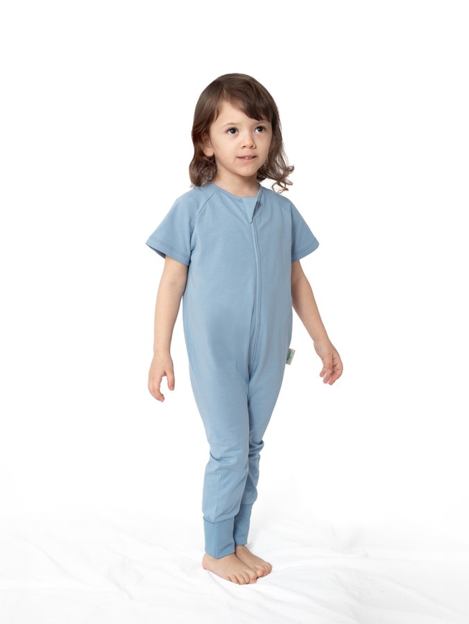 Kısa Kollu Yazlık Çocuk Uyku Tulumu 0,3 TOG Mavi - 2