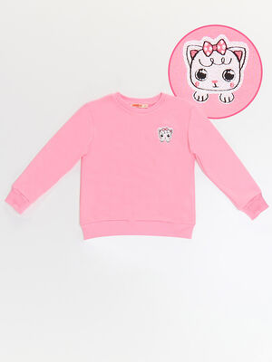 Kitten Girl Pink Sweatshirt