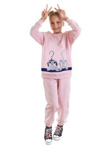 Kitties Girl Pink Tracksuit - 1