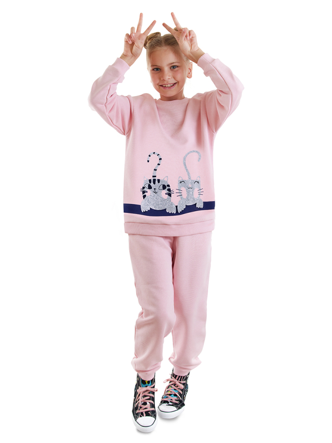 Kitties Girl Pink Tracksuit - 1
