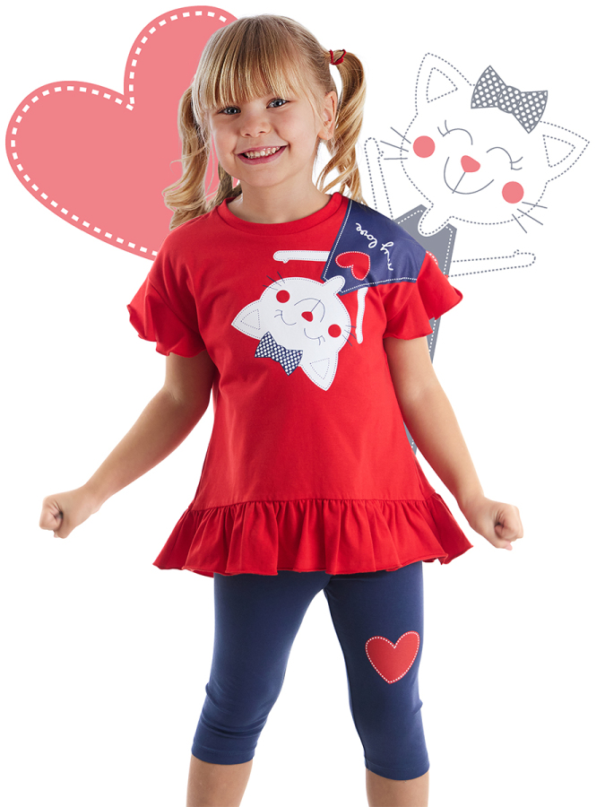 Kitty Girl T-shirt&Leggings Set - 1