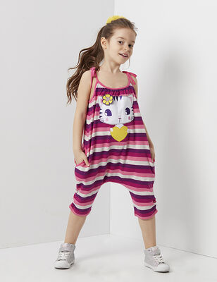 Kitty Striped Jumpsuit - 1