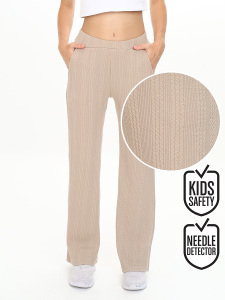 Kız Çocuk Boru Paça Bej Basic Eşofman Altı - Denokids