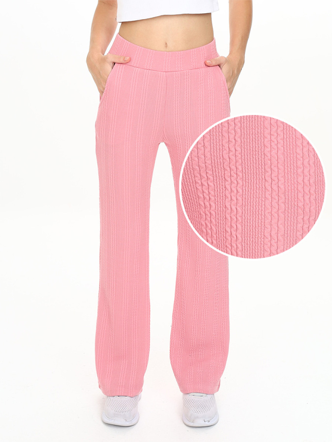 Kız Çocuk Boru Paça Pembe Basic Eşofman Altı - 1