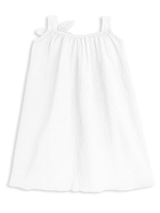 Kız Çocuk Çiçekli Elbise Beyaz %100 Pamuk İlkbahar Yaz Sezonu 5-10 Yaş - 4