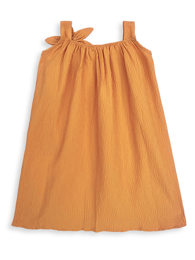 Kız Çocuk Çiçekli Elbise Hardal Sarı İlkbahar Yaz Sezonu 5-10 Yaş - 4