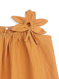 Kız Çocuk Çiçekli Elbise Hardal Sarı İlkbahar Yaz Sezonu 5-10 Yaş - 5