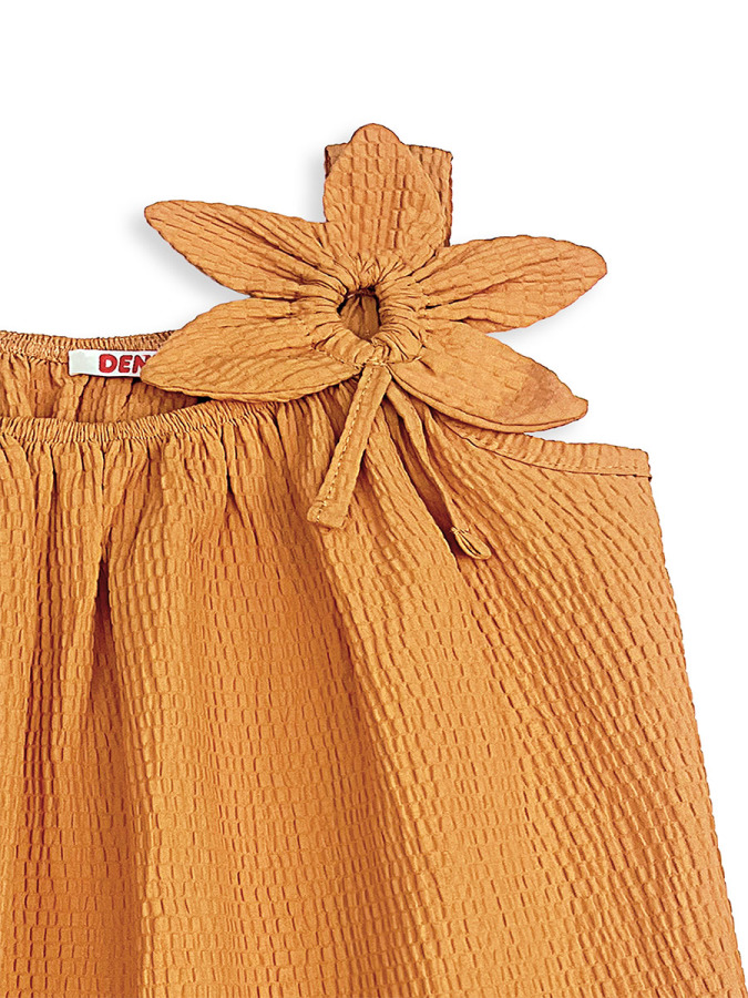 Kız Çocuk Çiçekli Elbise Hardal Sarı İlkbahar Yaz Sezonu 5-10 Yaş - 5