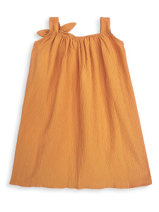 Kız Çocuk Çiçekli Elbise Hardal Sarı İlkbahar Yaz Sezonu 5-10 Yaş - 5