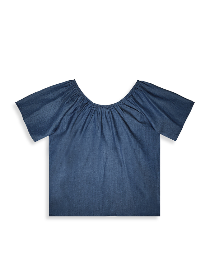 Kız Çocuk Takım Denim Görünümlü Bluz Pantolon Dokuma Yazlık 4-10 Yaş - 6