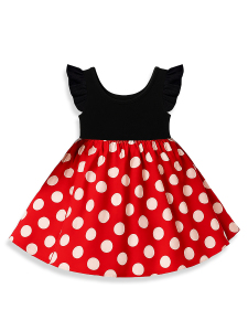 Kız Çocuk Elbise Pamuk Poplin Kırmızı Beyaz Puantiyeli Büyük Saten Kurdele Detaylı İlkbahar Yaz Sezonu 2-7 Yaş - 5
