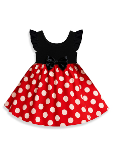Kız Çocuk Elbise Pamuk Poplin Kırmızı Beyaz Puantiyeli Kurdele Detaylı İlkbahar Yaz Sezonu 2-7 Yaş - 4