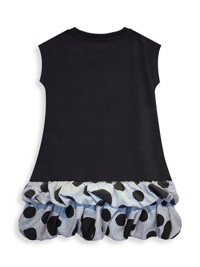 Kız Çocuk Elbise Siyah Kedi İlkbahar Yaz Sezonu 4-10 Yaş - 4