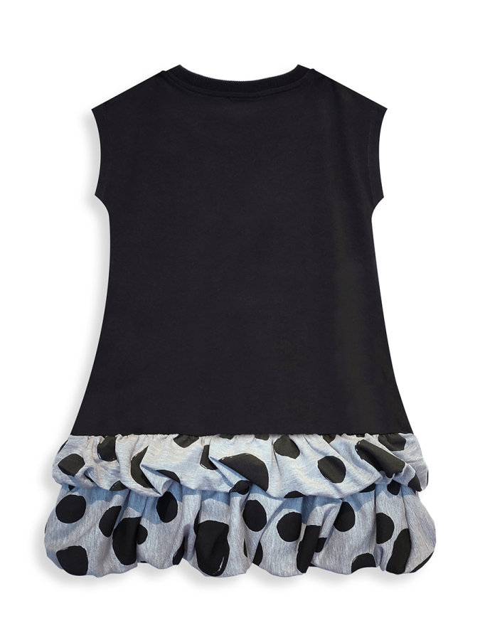 Kız Çocuk Elbise Siyah Kedi İlkbahar Yaz Sezonu 4-10 Yaş - 5