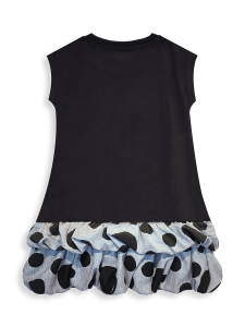 Kız Çocuk Elbise Siyah Kedi İlkbahar Yaz Sezonu 4-10 Yaş - 5