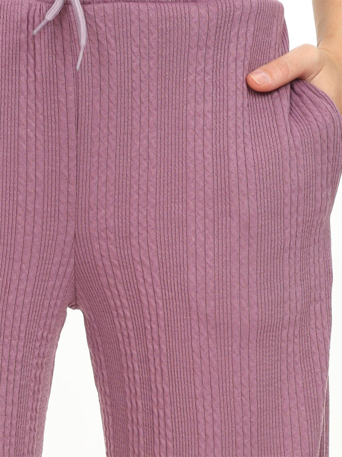 Kız Çocuk Geniş Paça Gül Basic Eşofman Altı - 3
