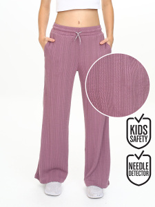 Kız Çocuk Geniş Paça Gül Basic Eşofman Altı - Denokids