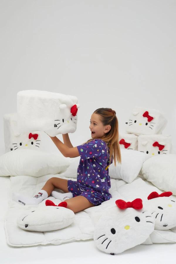 Kız Çocuk Kısa Kollu Şortlu Pamuklu Pijama Takımı - 2