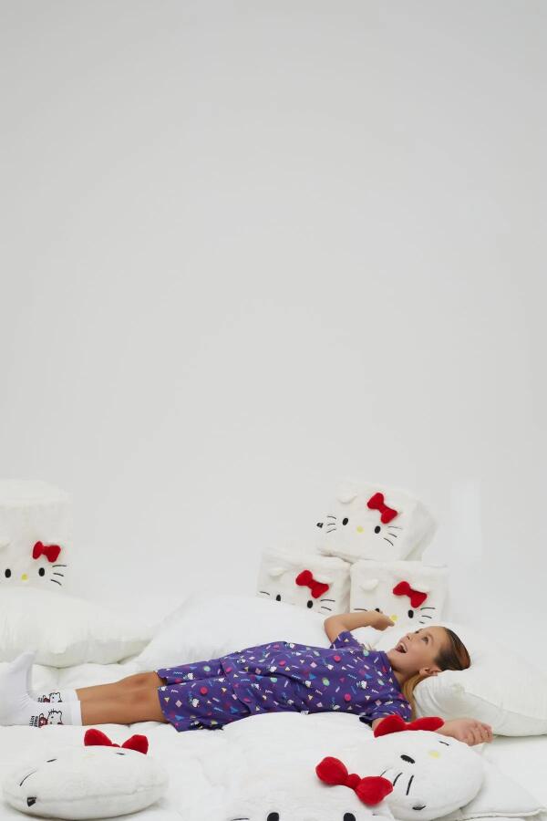 Kız Çocuk Kısa Kollu Şortlu Pamuklu Pijama Takımı - 4