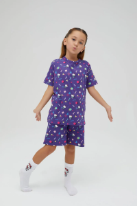 Kız Çocuk Kısa Kollu Şortlu Pamuklu Pijama Takımı - Hello Kitty