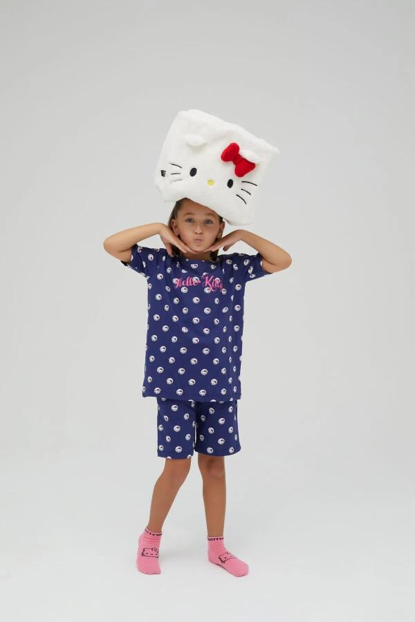 Kız Çocuk Kısa Şortlu Pamuklu Pijama Takımı - 1
