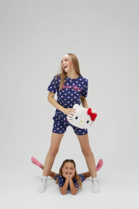 Kız Çocuk Kısa Şortlu Pamuklu Pijama Takımı - 6