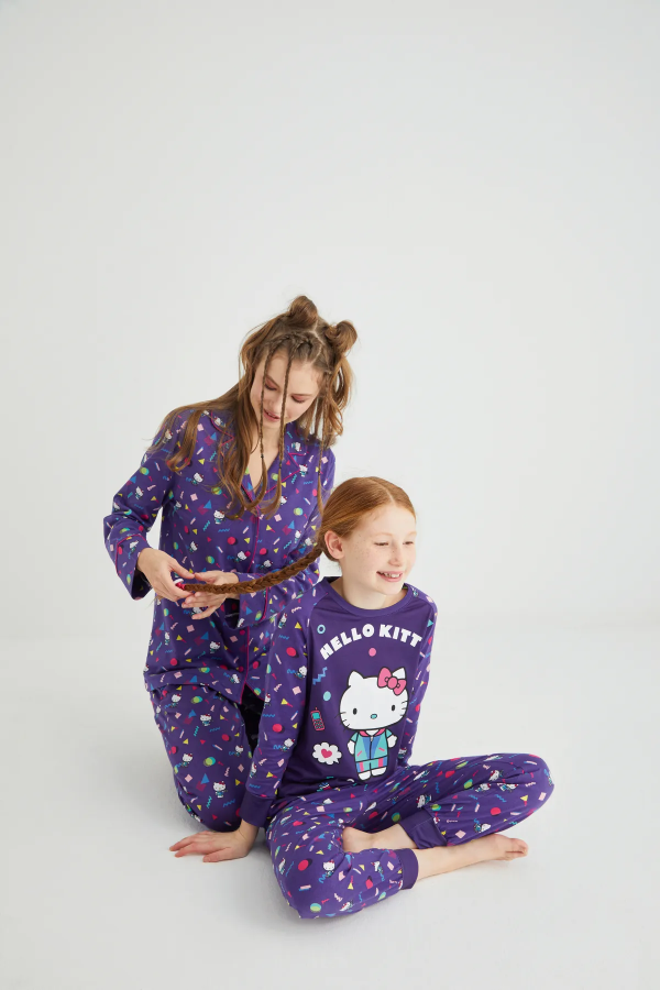 Kız Çocuk Kız Uzun Kol 100% Pamuklu Pijama Takımı - 3