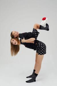 Kız Çocuk Kollu Şortlu Pamuklu Pijama Takımı - 3