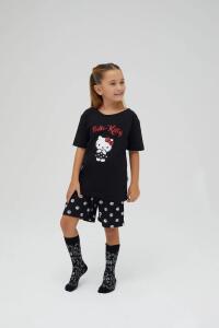 Kız Çocuk Kollu Şortlu Pamuklu Pijama Takımı - 4