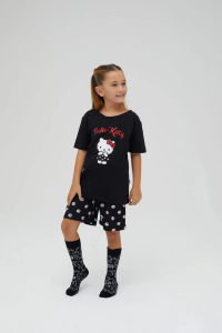 Kız Çocuk Kollu Şortlu Pamuklu Pijama Takımı - 4