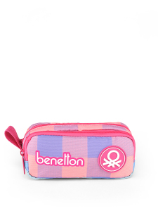 Kız Çocuk Pembe Benetton Yazılı Çift Gözlü Kalem Kutusu - UC Benetton