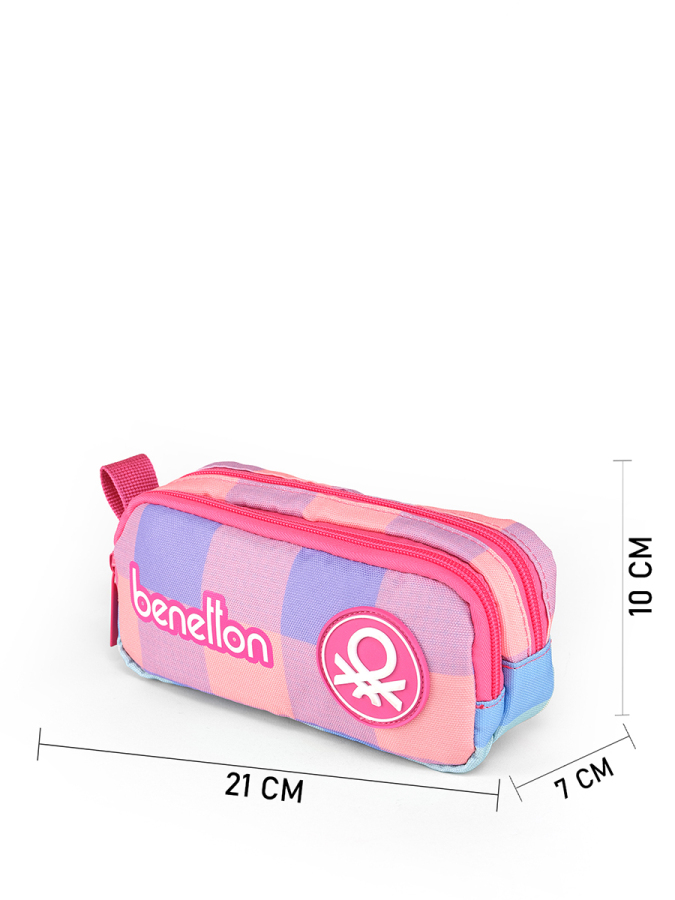 Kız Çocuk Pembe Benetton Yazılı Çift Gözlü Kalem Kutusu - 6