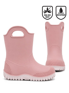Kız Çocuk Pembe Renk Su Geçirmez Yağmur Botu (24-33 N) - Denokids