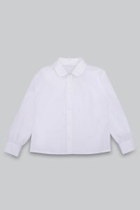 Kız Çocuk Poplin Uzun Kollu Beyaz Gömlek - 3