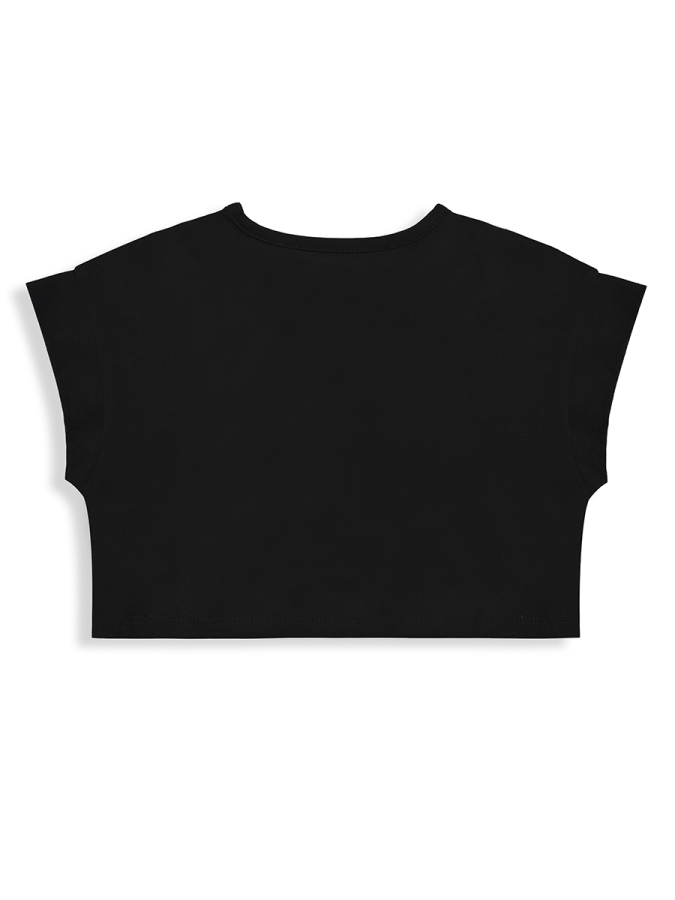 Kız Çocuk Renkli Takım Baskılı Crop Top & Varak Tayt İlkbahar Yaz 5-10 Yaş - 6