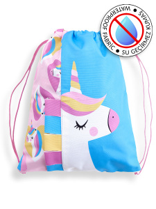 Kız Çocuk Plaj Çantası Su Geçirmez Sırt Çantası Unicorn - Denokids